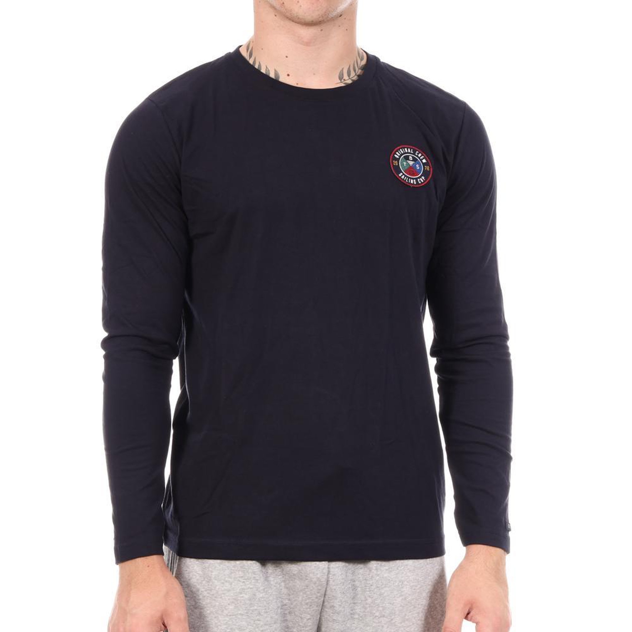 TBS T-shirt Marine Homme TBS Pierelon. Coloris disponibles : Bleu