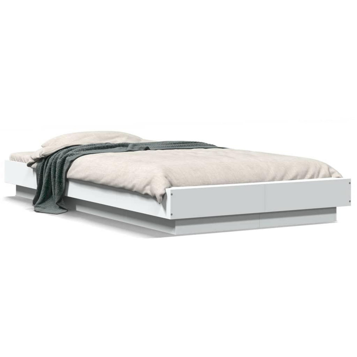 VIDAXL Cadre de lit avec lumieres LED sans matelas blanc 90x200 cm