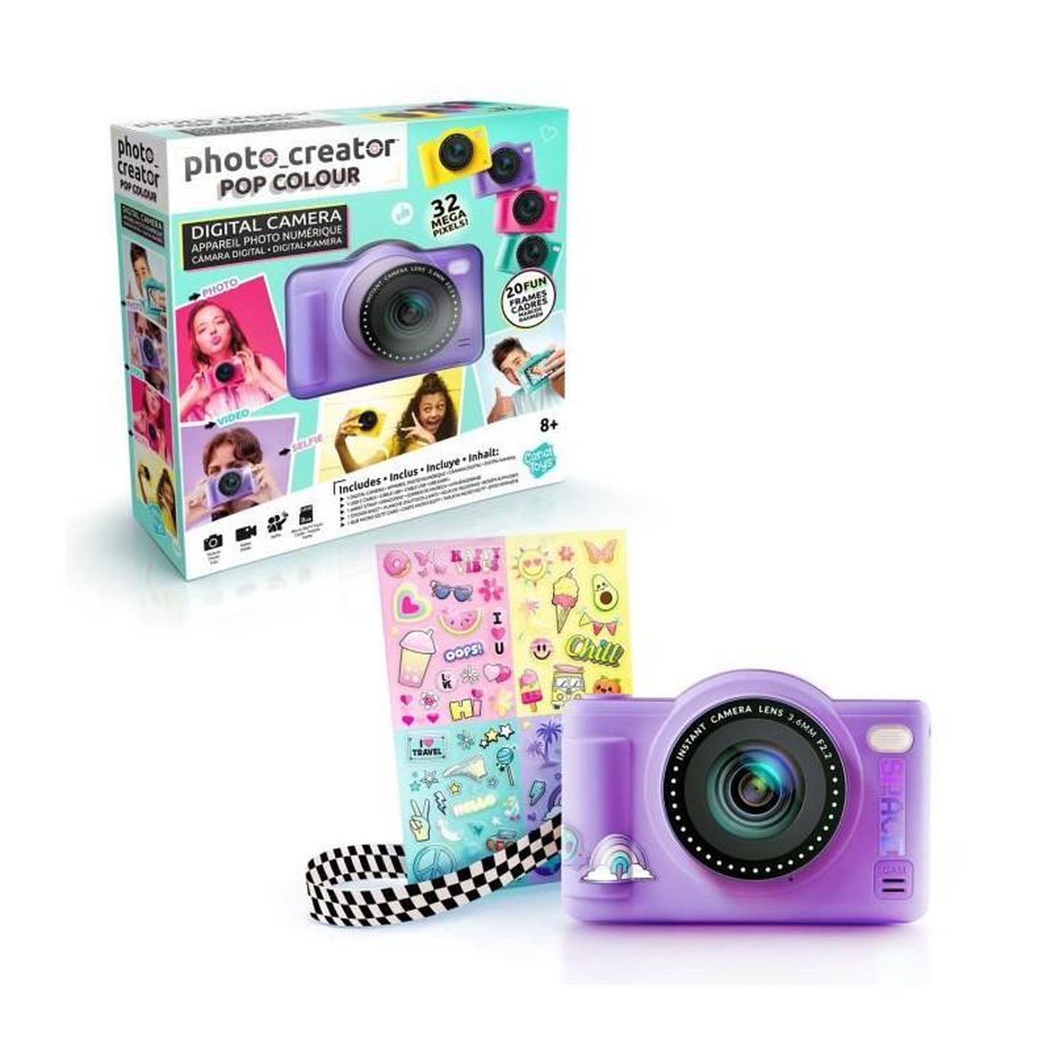 Canal Toys Canal Toys - Photo Creator -Appareil Photo Numérique Pop Couleur Violet- Avec carte SD 32Go incluse