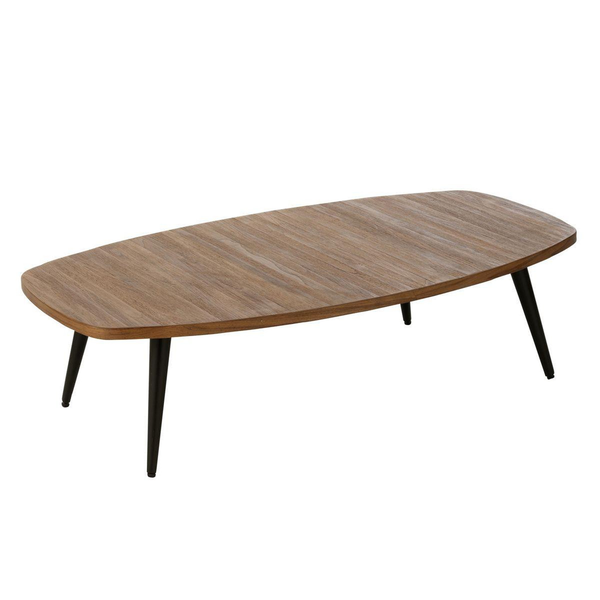 J-LINE Table basse en bois  teck  120cm naturel