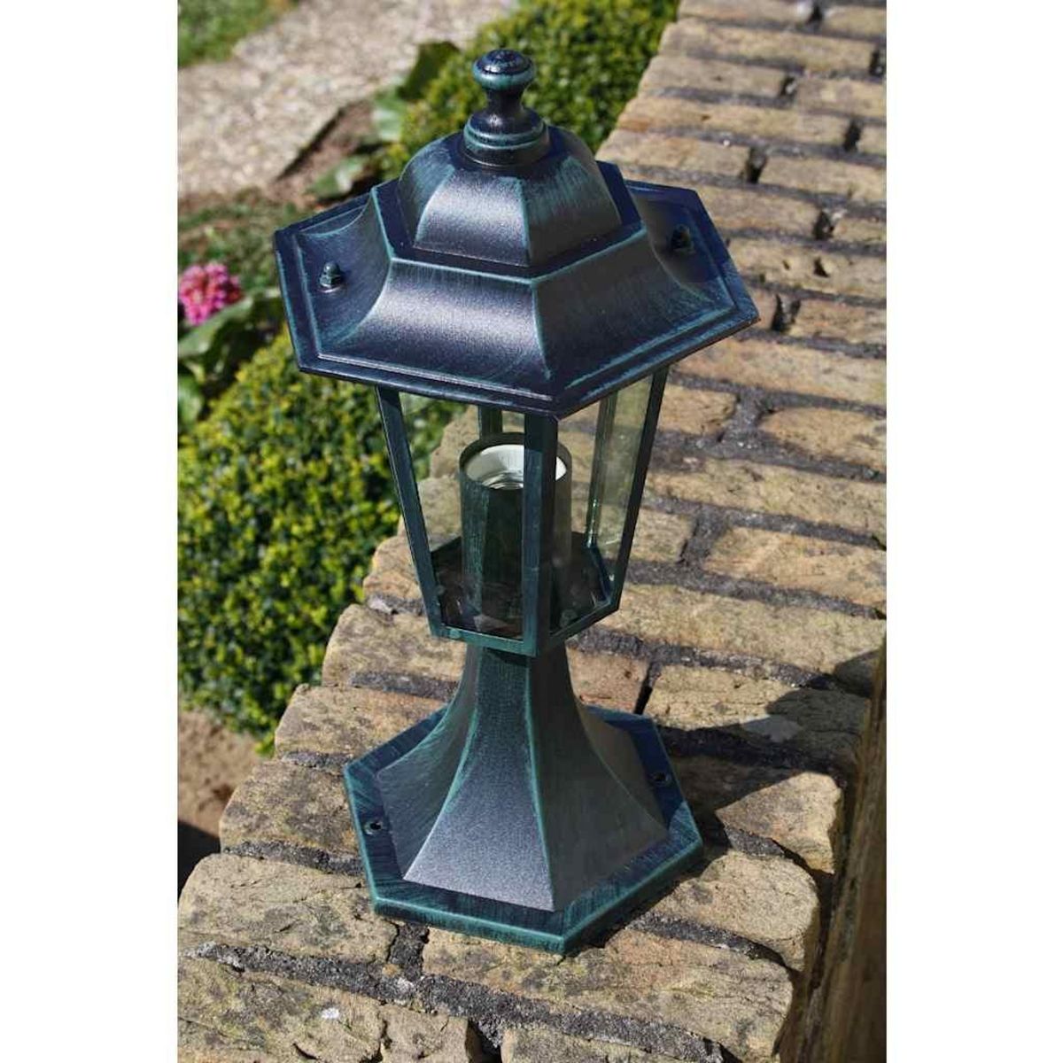 VIDAXL Lampes de jardin 2 pcs Vert fonce/Noir Aluminium