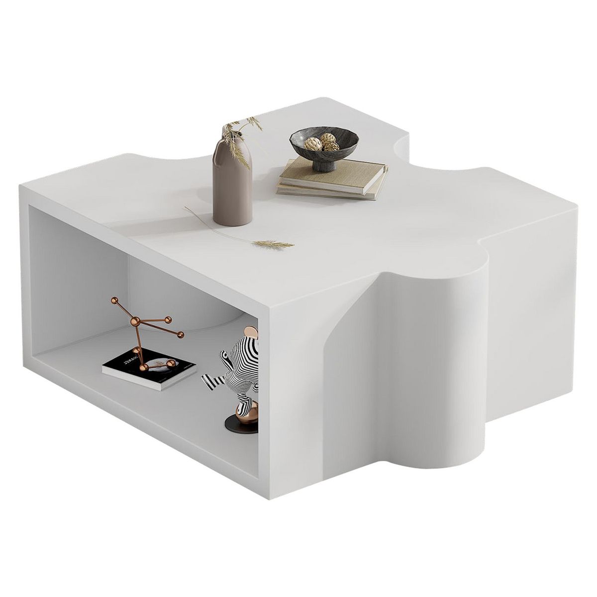 MERAX Table basse forme atypique blanc - 65x65 cm mdf