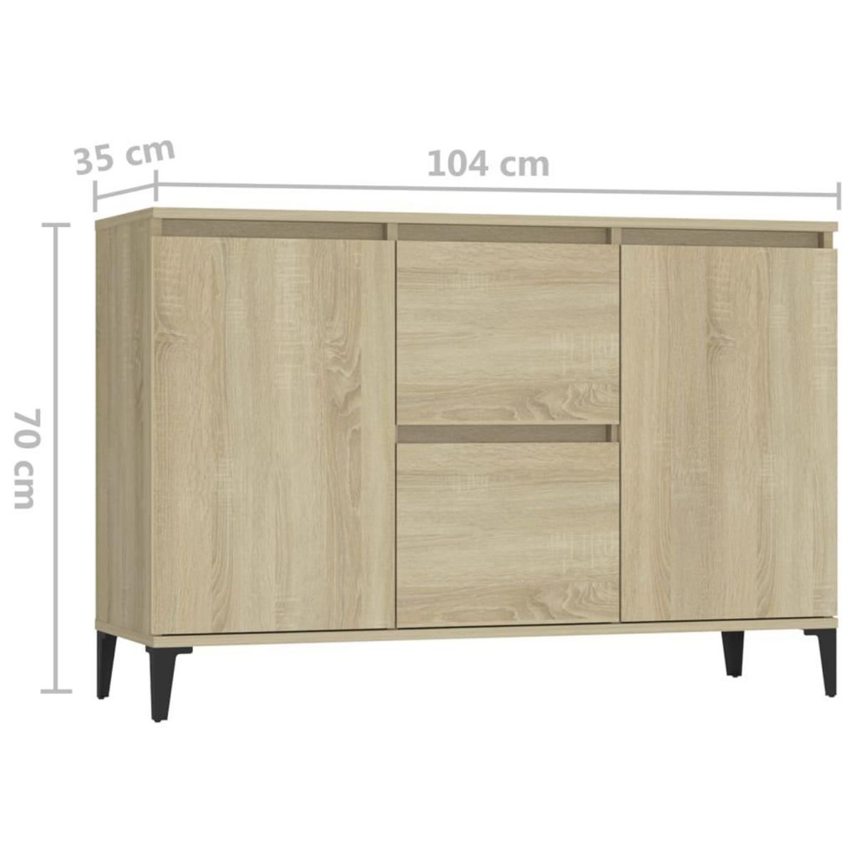 VIDAXL Buffet chene sonoma 104x35x70 cm bois d'ingenierie