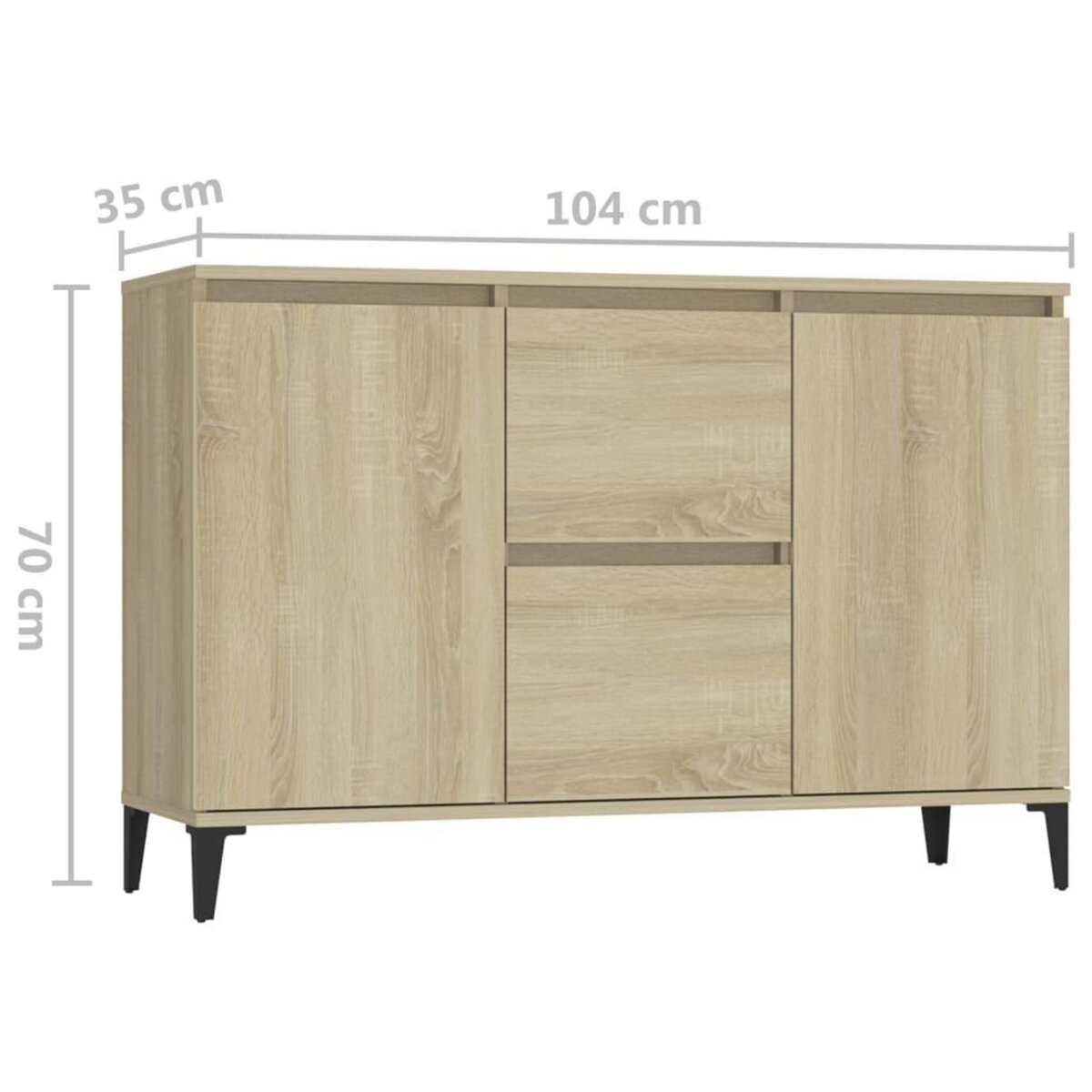 VIDAXL Buffet chene sonoma 104x35x70 cm bois d'ingenierie