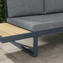 Voir la diapositive 5 : OUTSUNNY Salon de jardin d'angle 5 places avec table basse coussins alu gris aspect bois