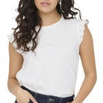 JACQUELINE DE YONG T-Shirt Blanc Femme JDY Salva. Coloris disponibles : Blanc