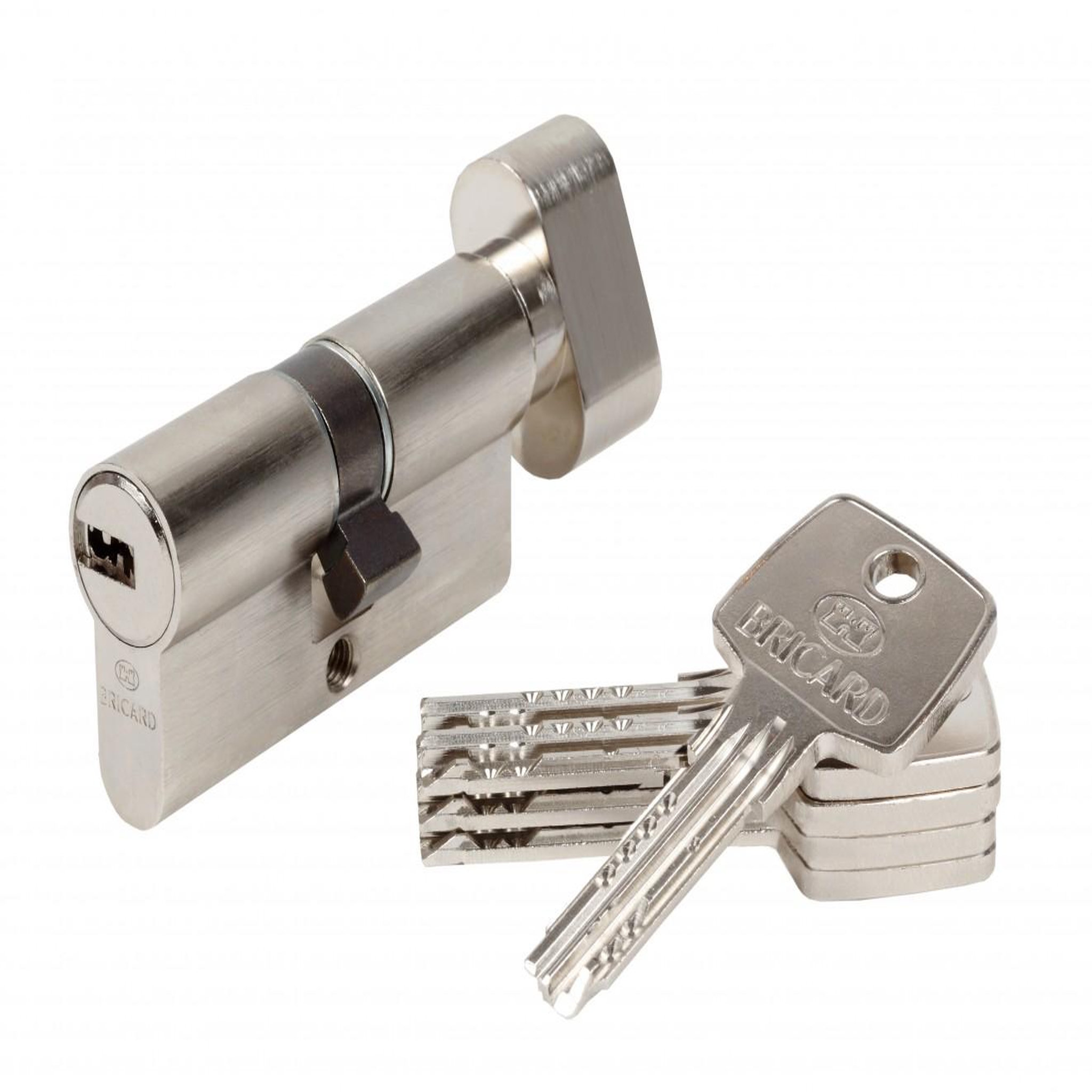 CENTRALE BRICO Cylindre de serrure BRICARD astral bouton L.30 + 30 mm