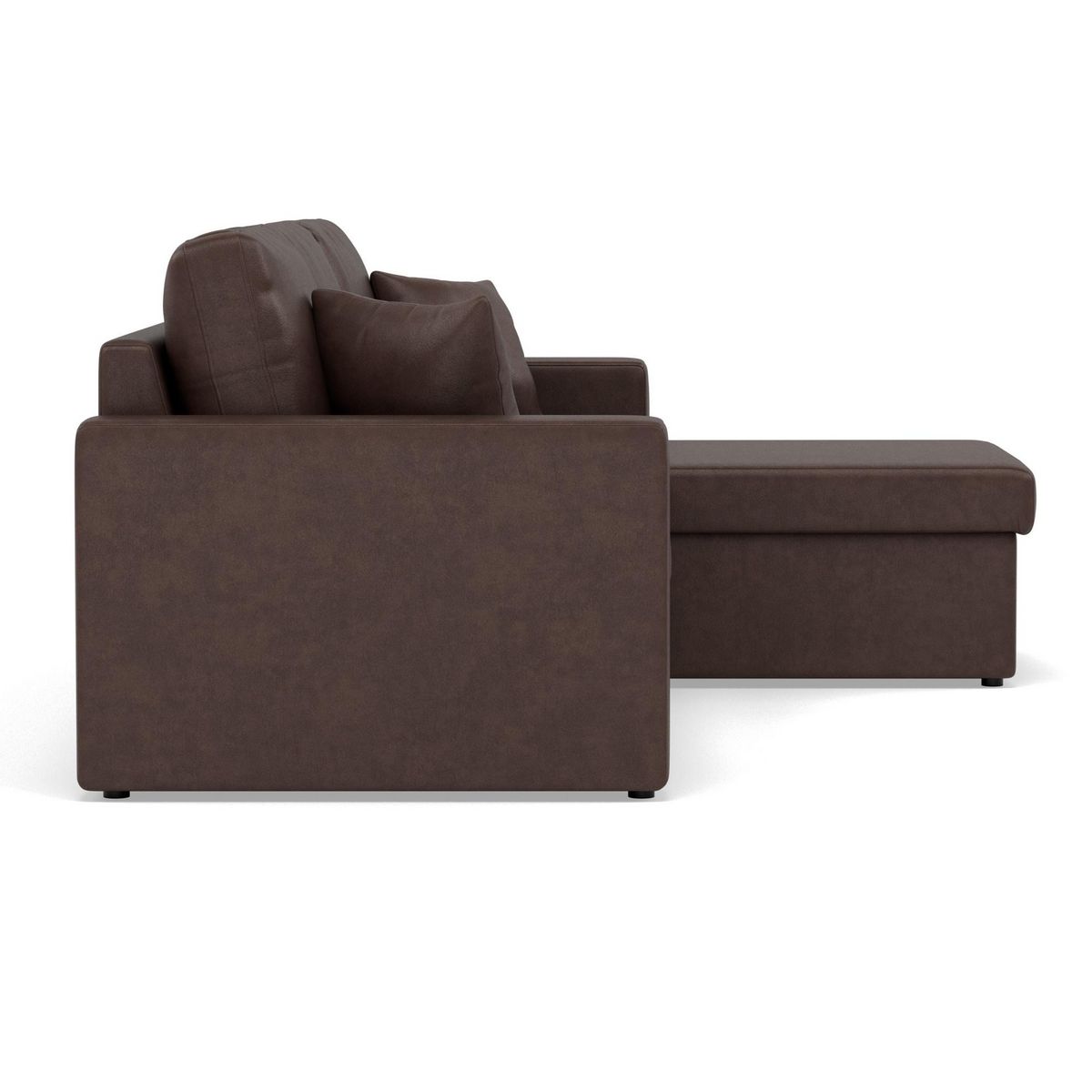 BEST MOBILIER Cyrus - canapé d'angle réversible 4 places - convertible avec coffre - en simili