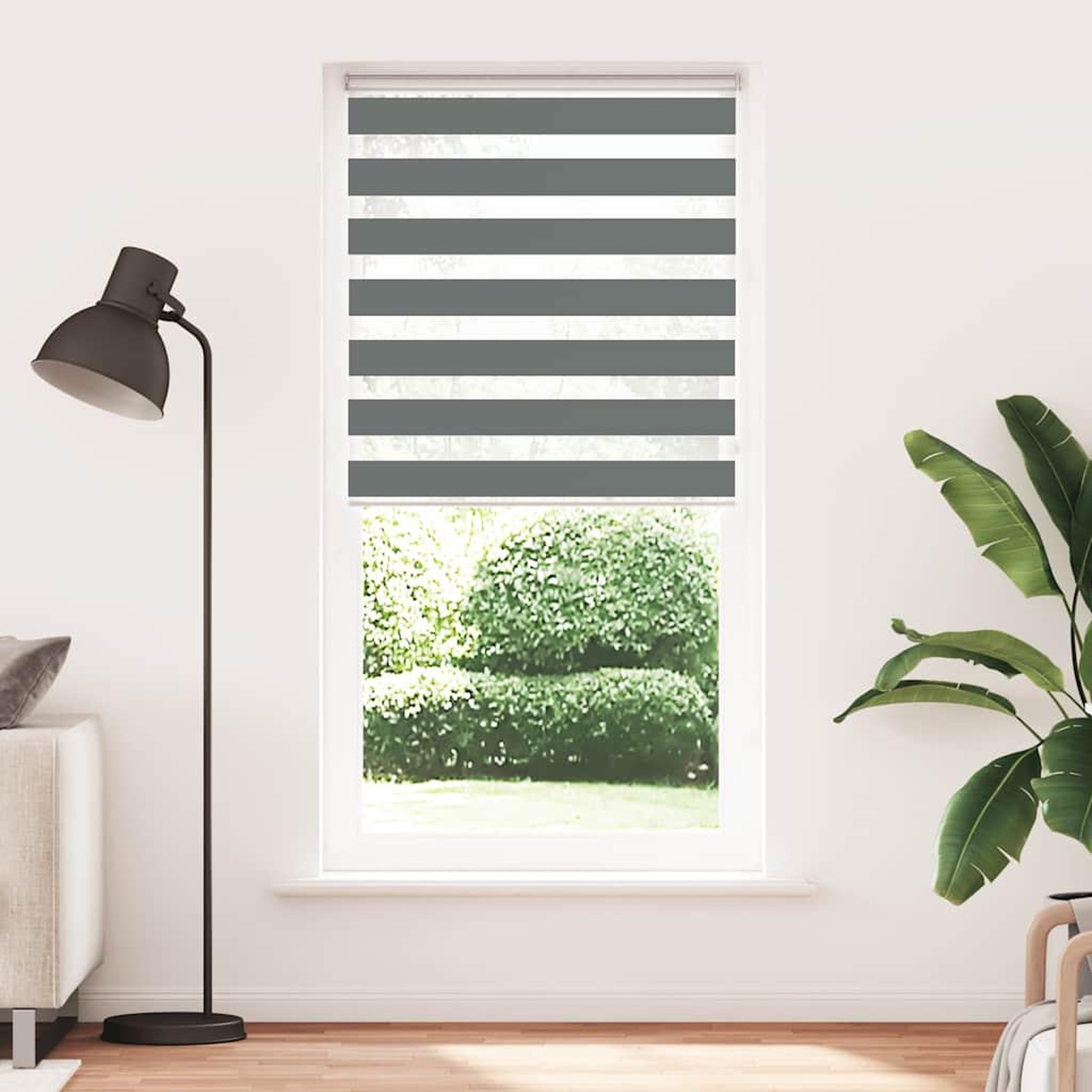 Voir la diapositive 2 : VIDAXL Store zebre gris fonce largeur du tissu 110,9 cm polyester