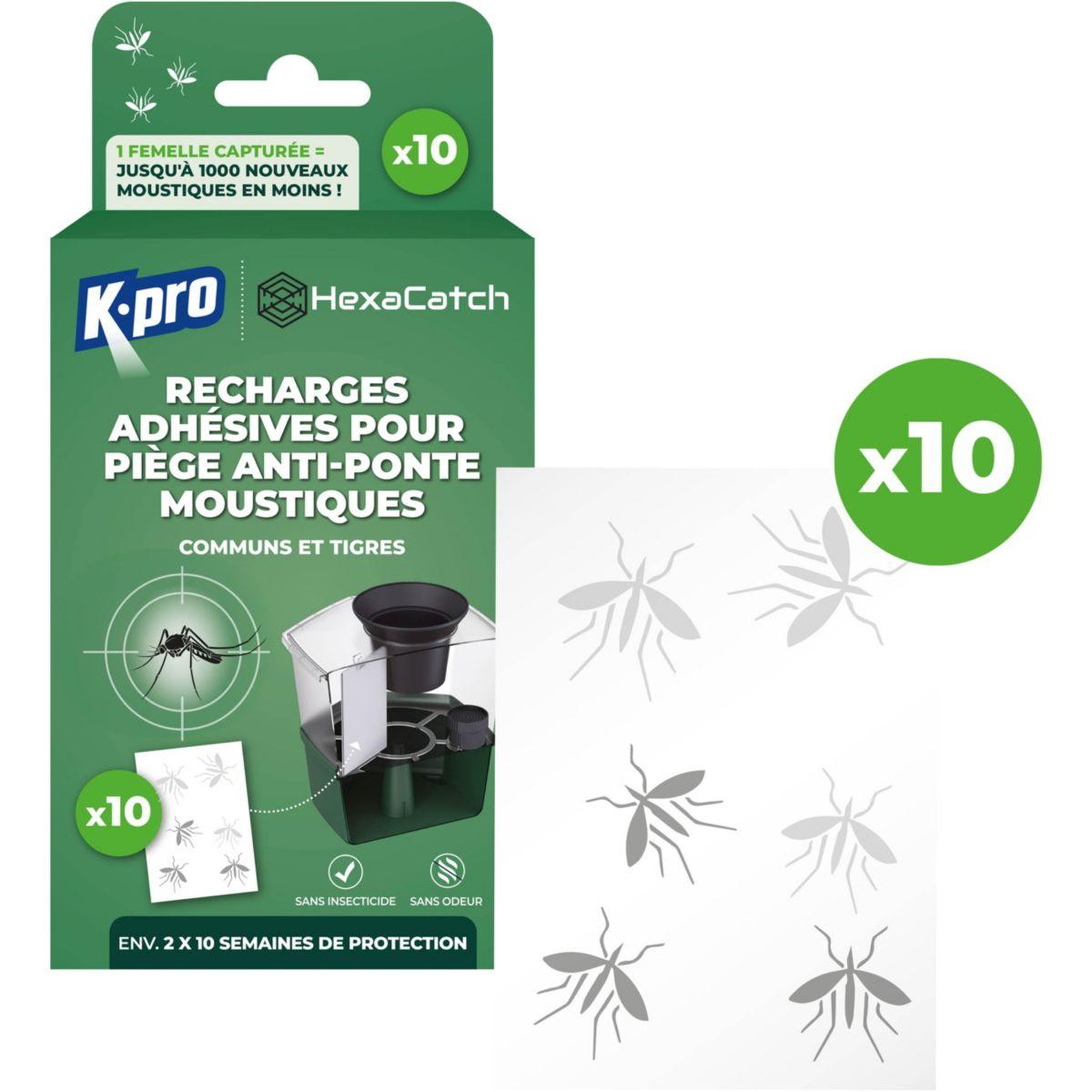 K.PRO Appareil anti moustique de 10 recharges adhésives