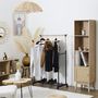 Voir la diapositive 3 : The Home Deco Factory Portant double à roulettes effet bois