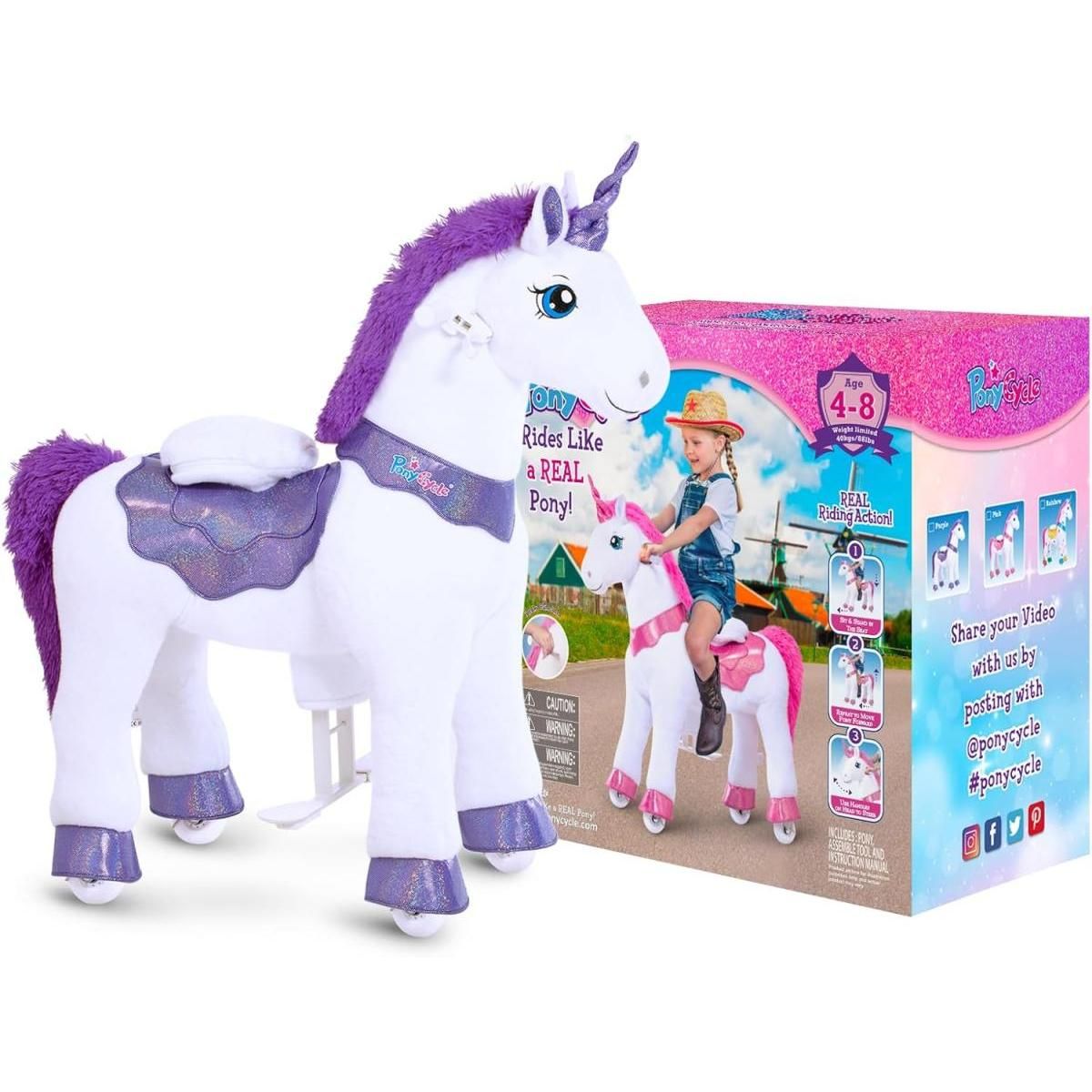 Ponycycle Licorne blanche - violette