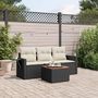Voir la diapositive 1 : VIDAXL Salon de jardin 4 pcs avec coussins noir resine tressee