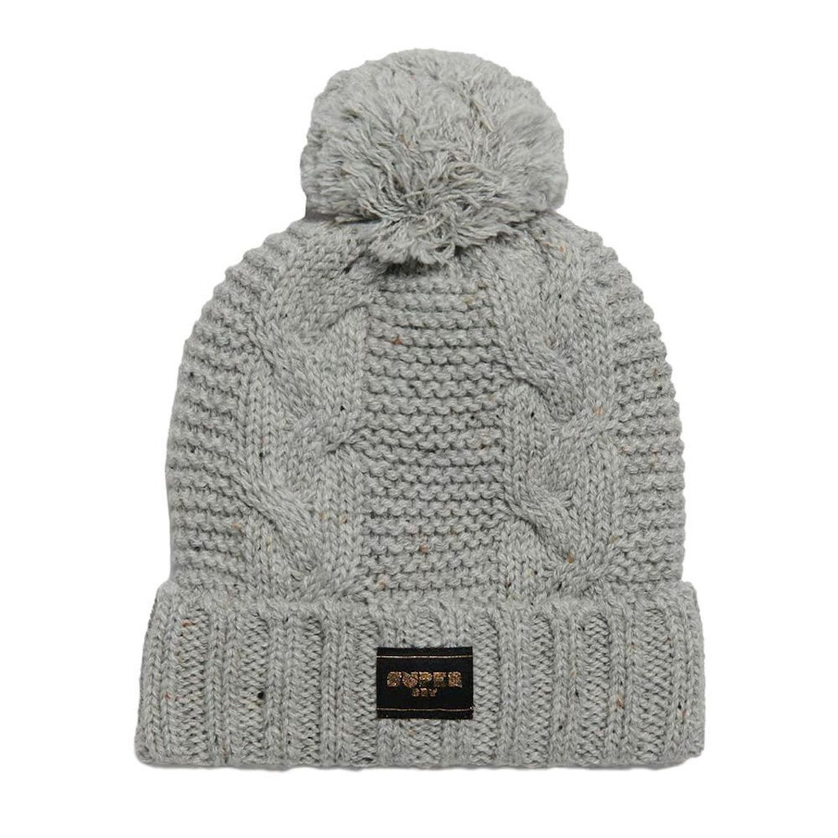 Calvin Klein Bonnet Gris Femme  Superdry Cable Knit Beanie