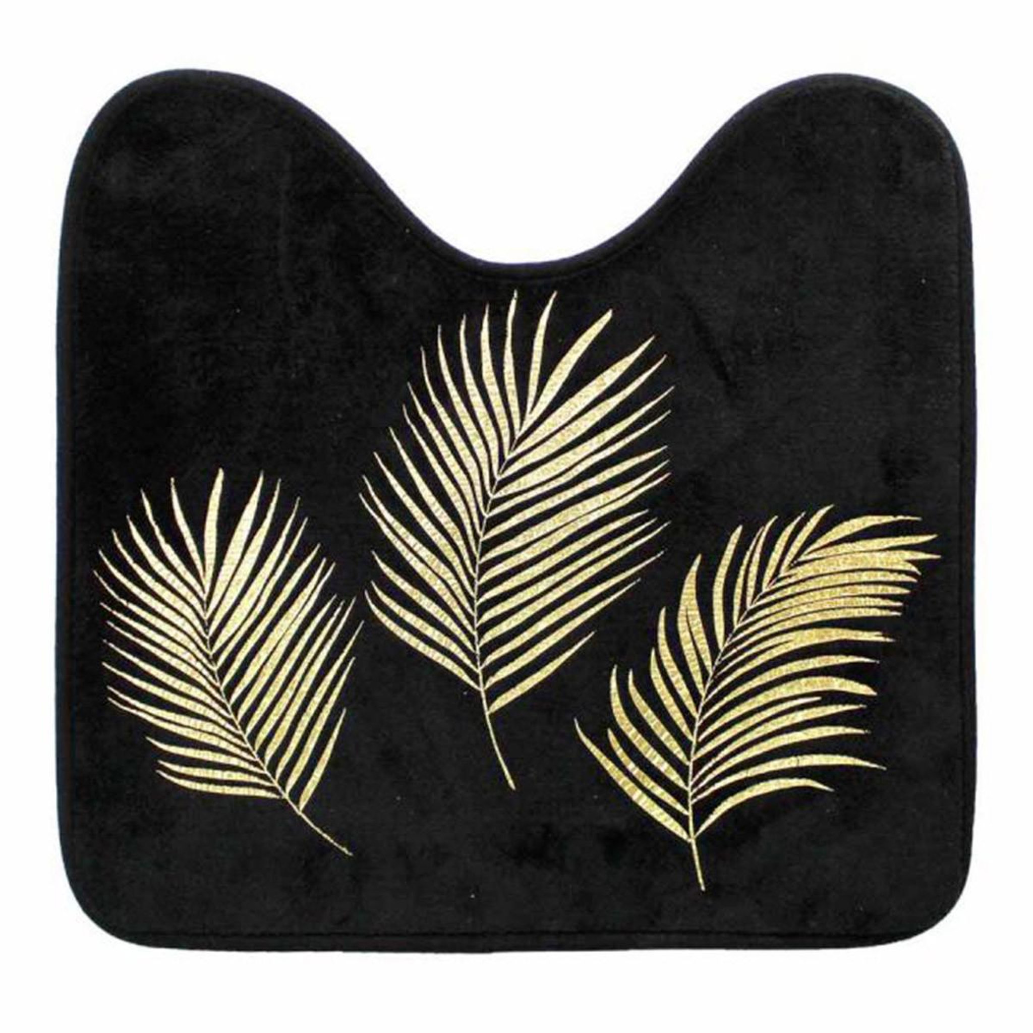 Voir la diapositive 1 : Douceur d'Intérieur Tapis contour wc imprimé  orbella  45x45cm noir