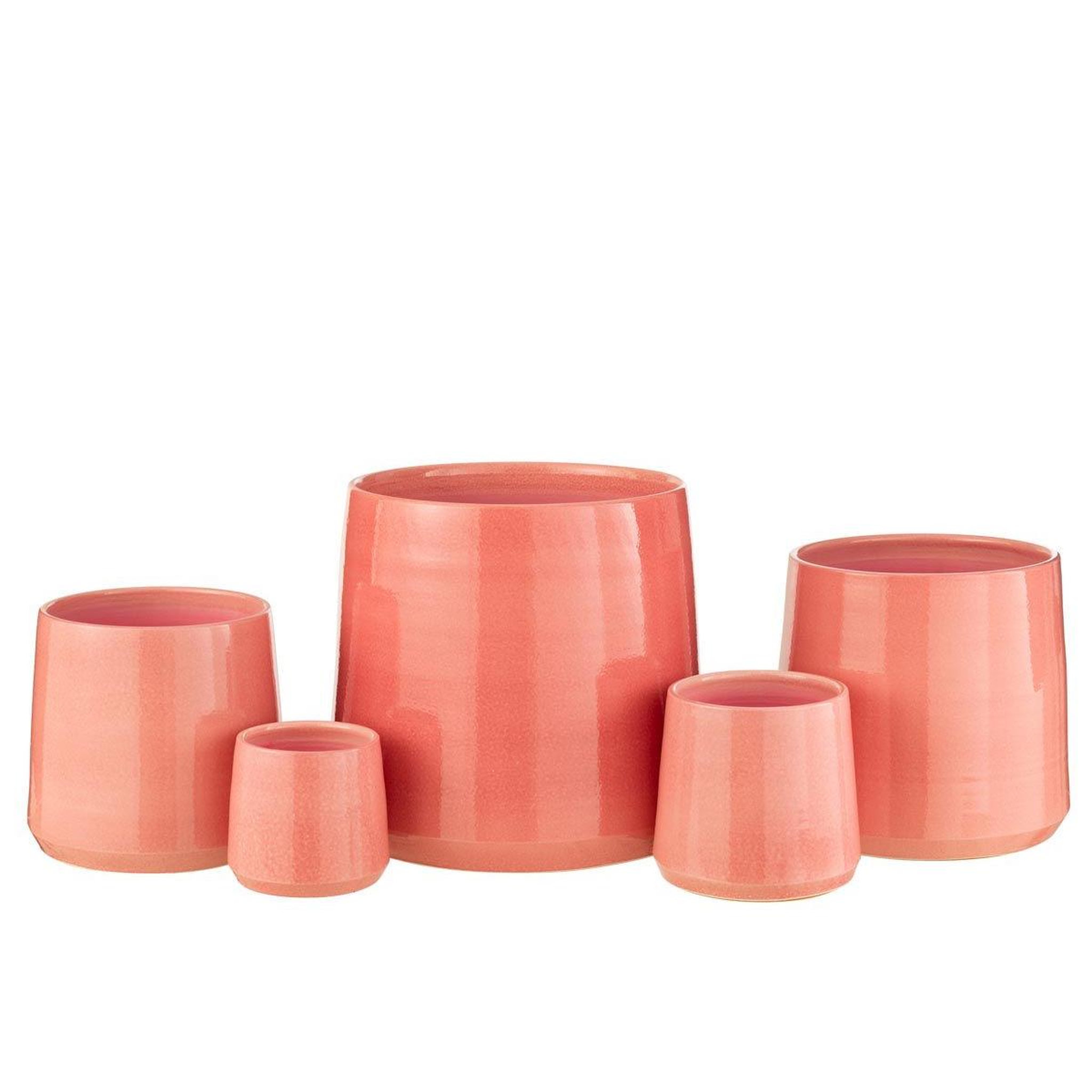 Voir la diapositive 2 : J-LINE Cache-pot en céramique  valentine  28cm rose