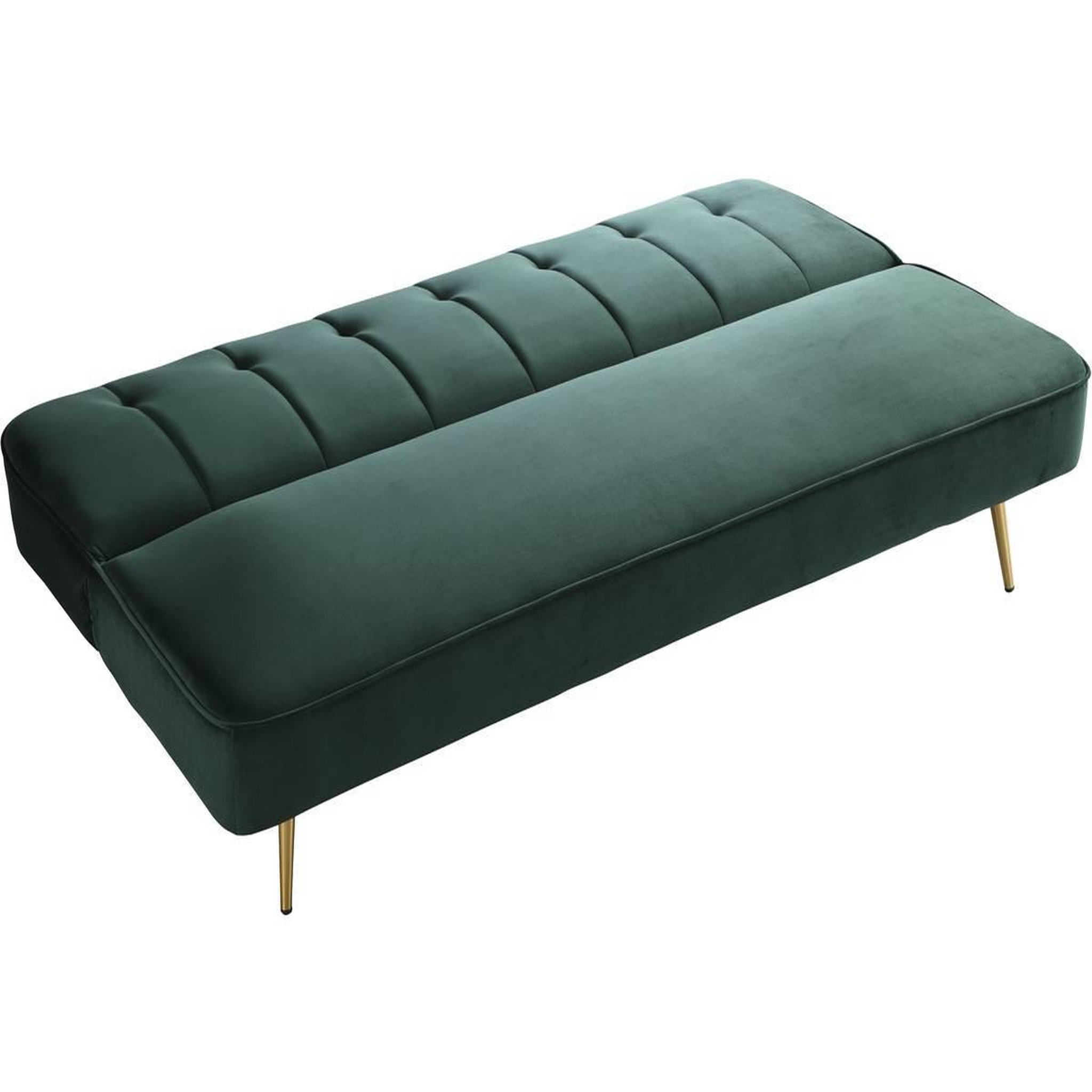 Voir la diapositive 4 : Habitat et Jardin Canapé clic clac velours  james  - 180 x  83 x 75 cm - 3 places - vert foncé.