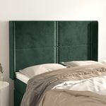 VIDAXL Tete de lit avec oreilles Vert fonce 147x16x118/128 cm Velours