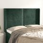 Voir la diapositive 1 : VIDAXL Tete de lit avec oreilles Vert fonce 147x16x118/128 cm Velours