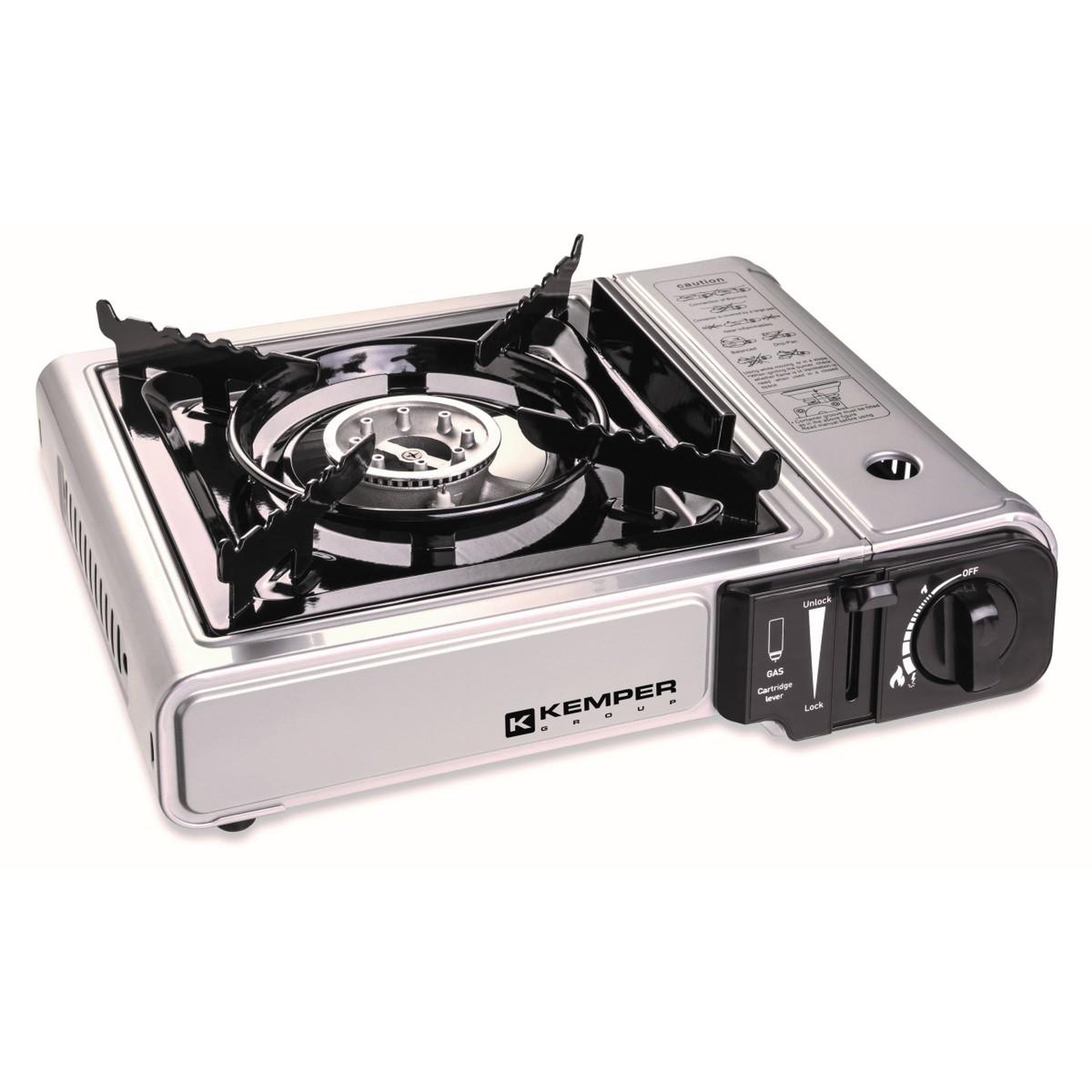 Voir la diapositive 2 : Kemper Barbecue gaz grill 2en1 réchaud gaz piézo 2200 w + 8 cartouches gaz butane kemper
