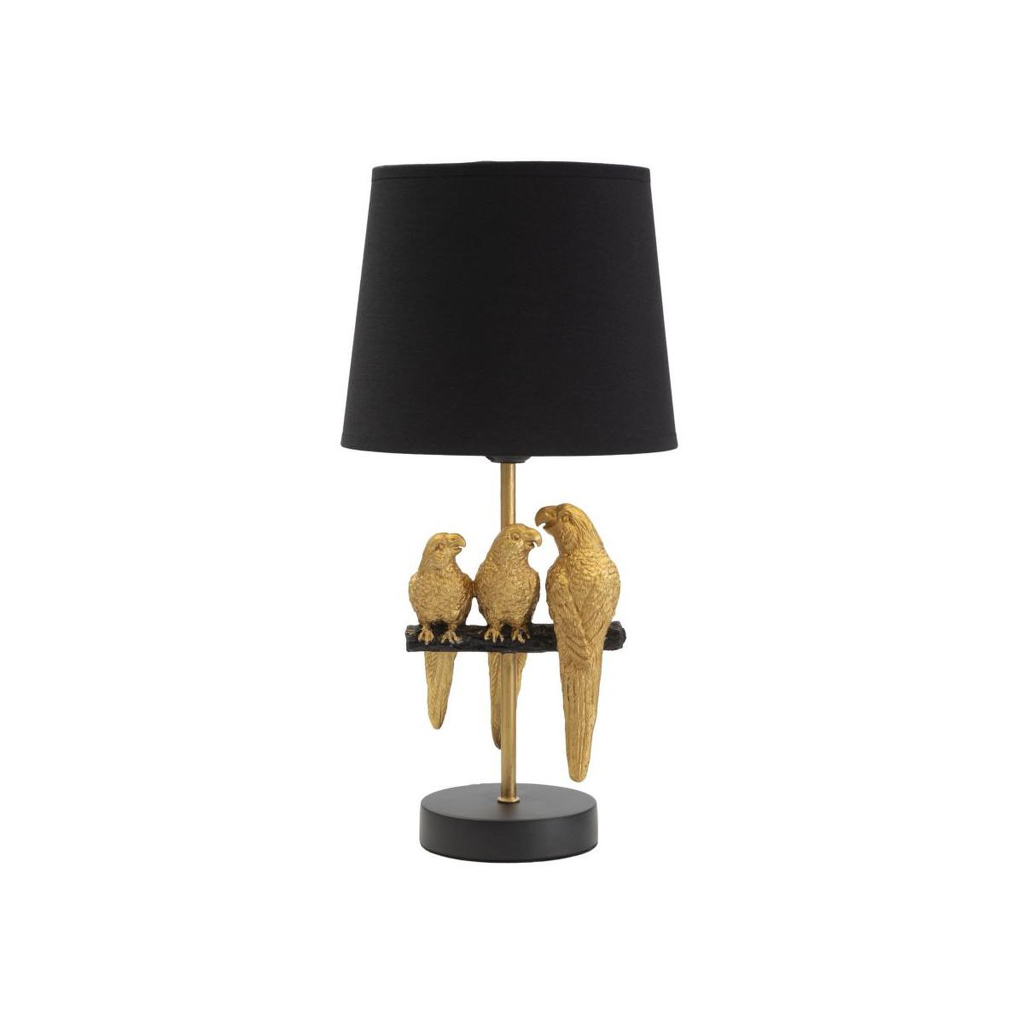 Paris Prix Lampe à poser design  perroquets  39cm or & noir