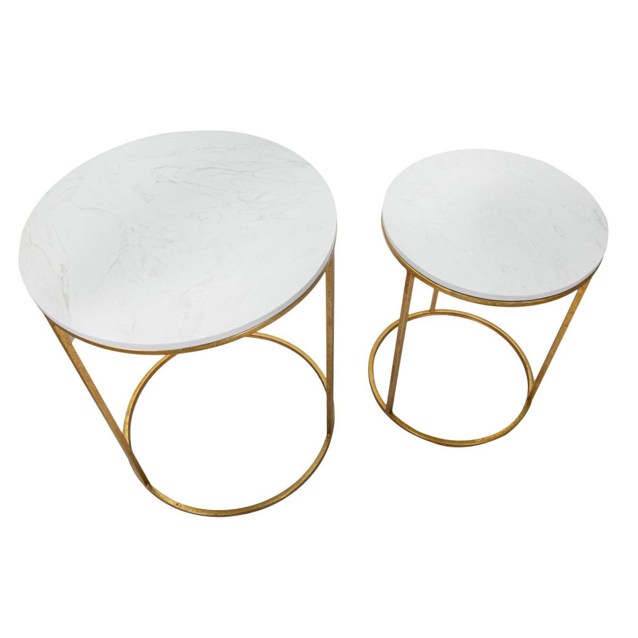 Voir la diapositive 2 : Paris Prix Lot de 2 tables d'appoint gigognes  julia  63cm or
