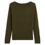 Voir la diapositive 3 : IN EXTENSO Pull col rond vert kaki femme