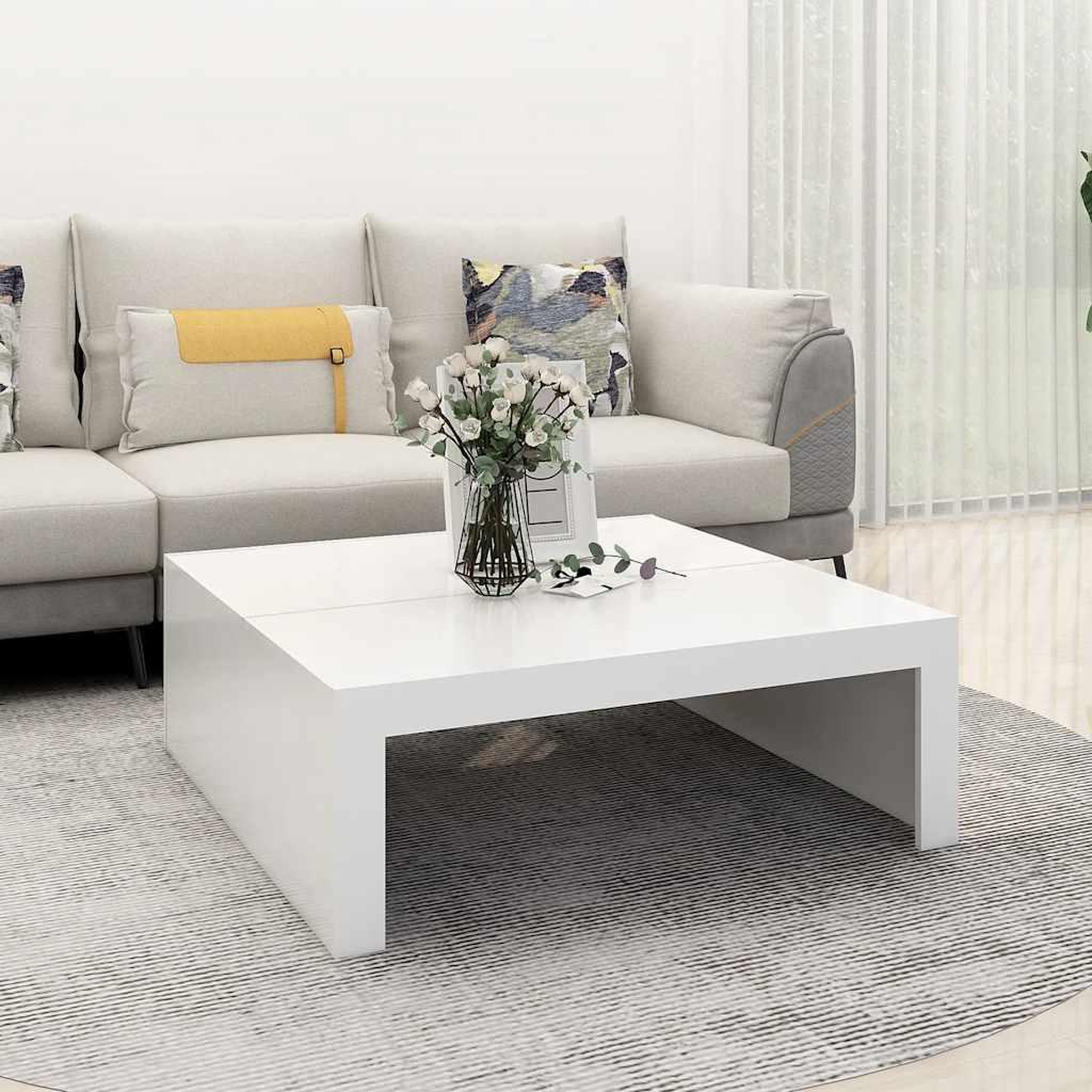 VIDAXL Table basse blanc 100x100x35 cm bois d'ingenierie