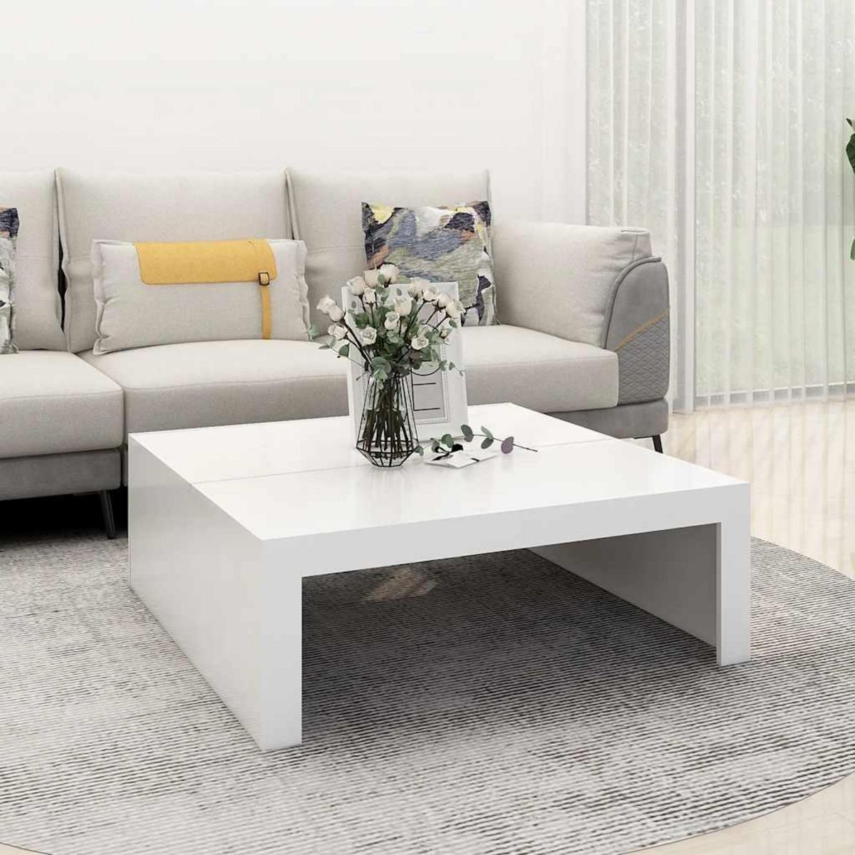 VIDAXL Table basse blanc 100x100x35 cm bois d'ingenierie