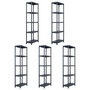 Voir la diapositive 1 : VIDAXL Etageres de rangement 5 pcs Noir 125 kg 60x30x180 cm Plastique