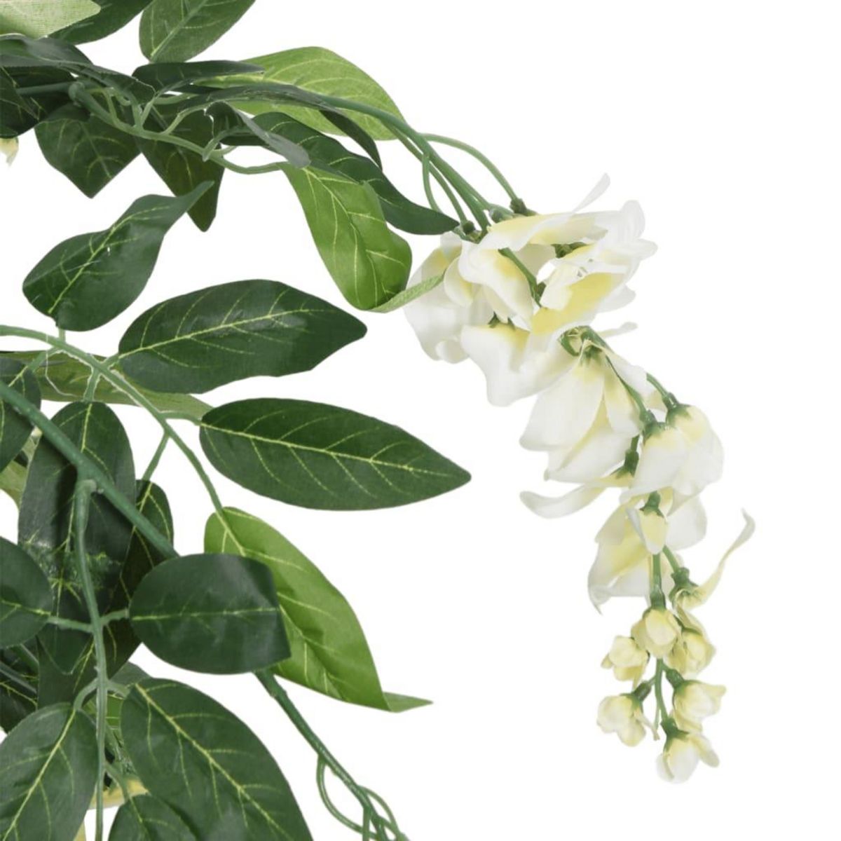 VIDAXL Glycine artificielle 1260 feuilles 180 cm vert et blanc