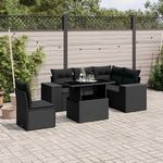 VIDAXL Salon de jardin 6 pcs avec coussins noir resine tressee