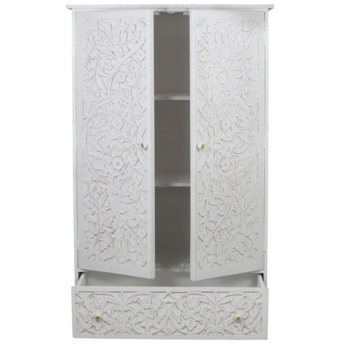 Paris Prix Armoire 2 Portes & 1 Tiroir  Ayan  183cm Blanc