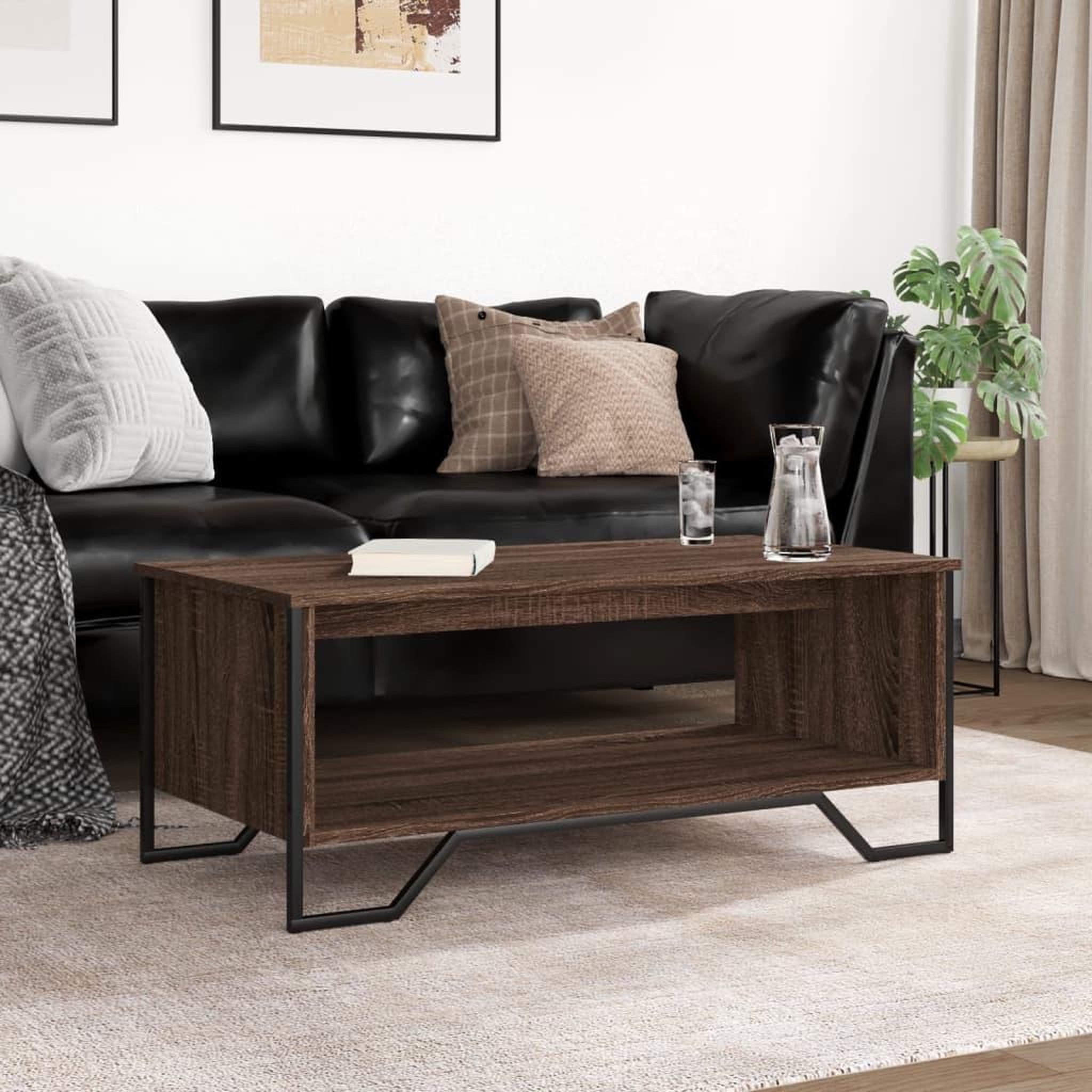 Voir la diapositive 3 : VIDAXL Table basse chene marron 100x51x40 cm bois d'ingenierie