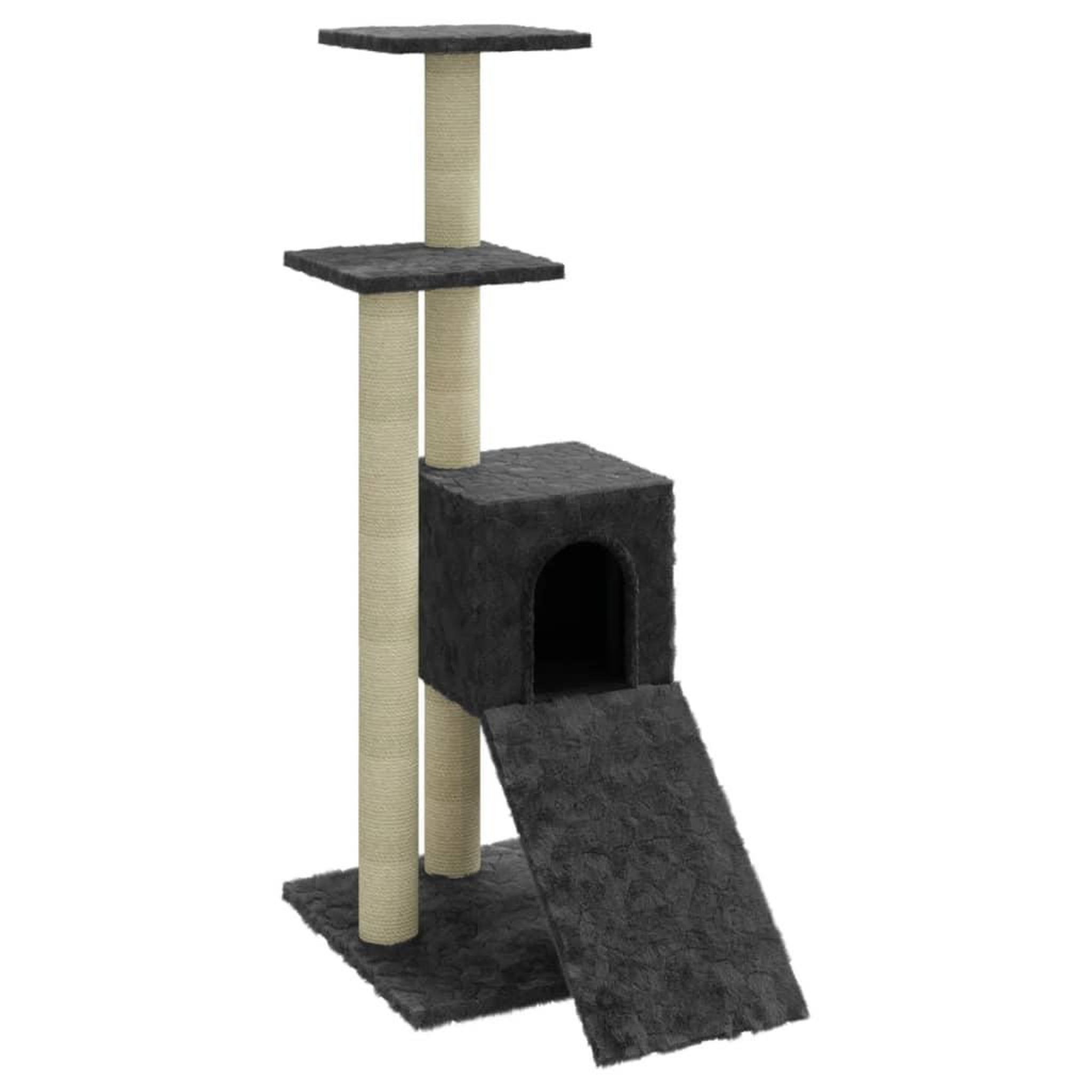 Voir la diapositive 2 : VIDAXL Arbre a chat avec griffoirs en sisal Gris fonce 92 cm