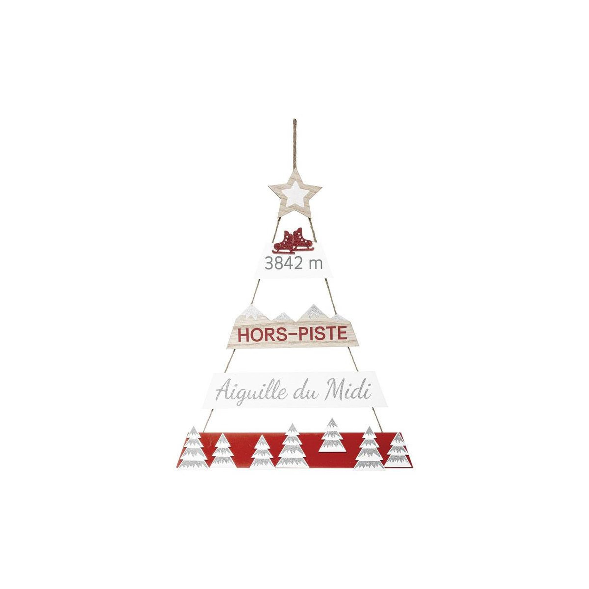 FEERIC LIGHT & CHRISTMAS Pancarte murale  étoile  70cm rouge & blanc