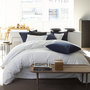 Voir la diapositive 4 : BATON ROUGE Housse de couette 100% percale de coton lavé 80fils/cm2 blanc