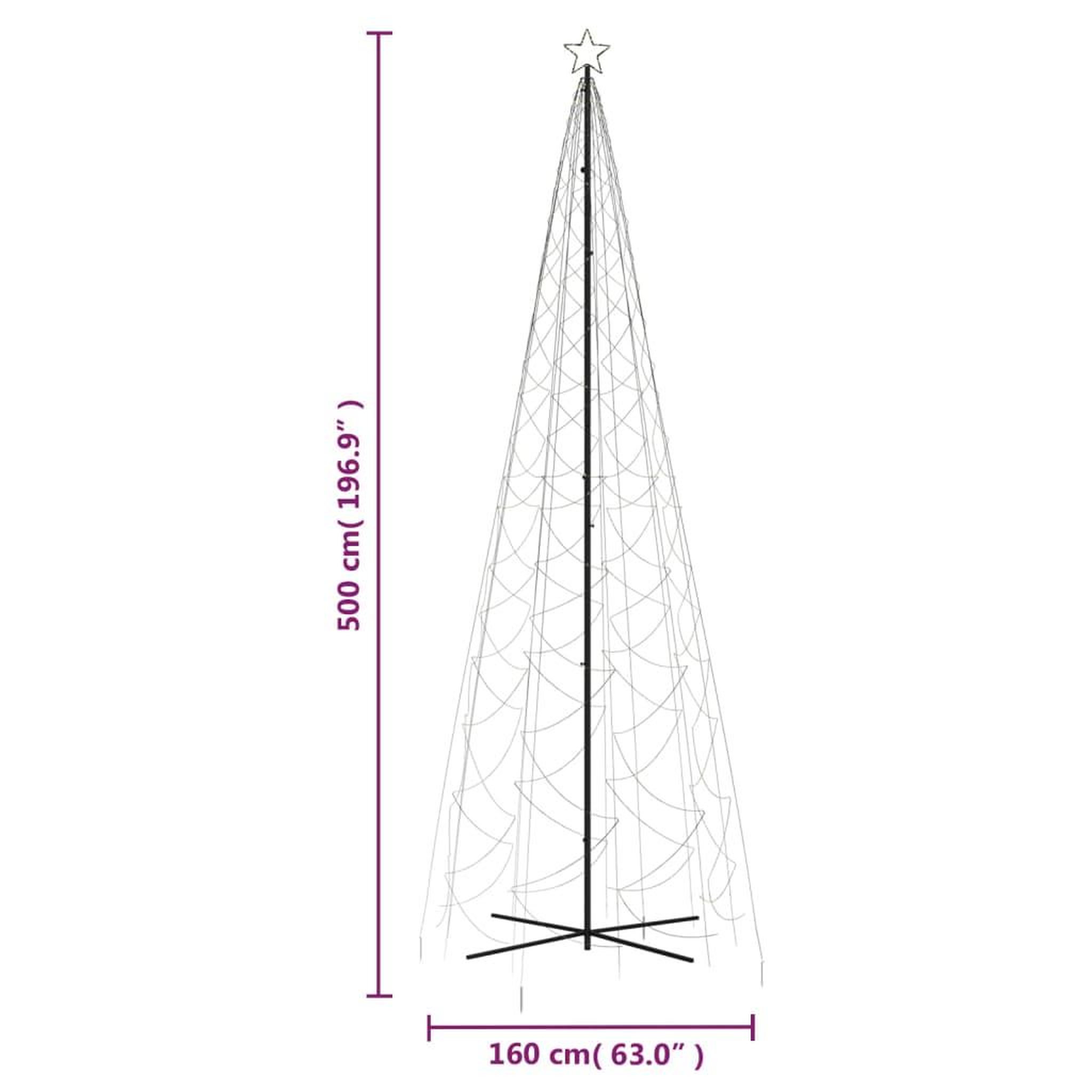 Voir la diapositive 6 : VIDAXL Arbre de Noël cone 1400 LED Blanc chaud 160x500 cm