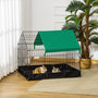 Voir la diapositive 2 : PAWHUT Cage parc enclos rongeurs dim. 90L x 75l x 75H cm - bâche de sol/toit imperméable, porte, trappe - acier oxford noir vert
