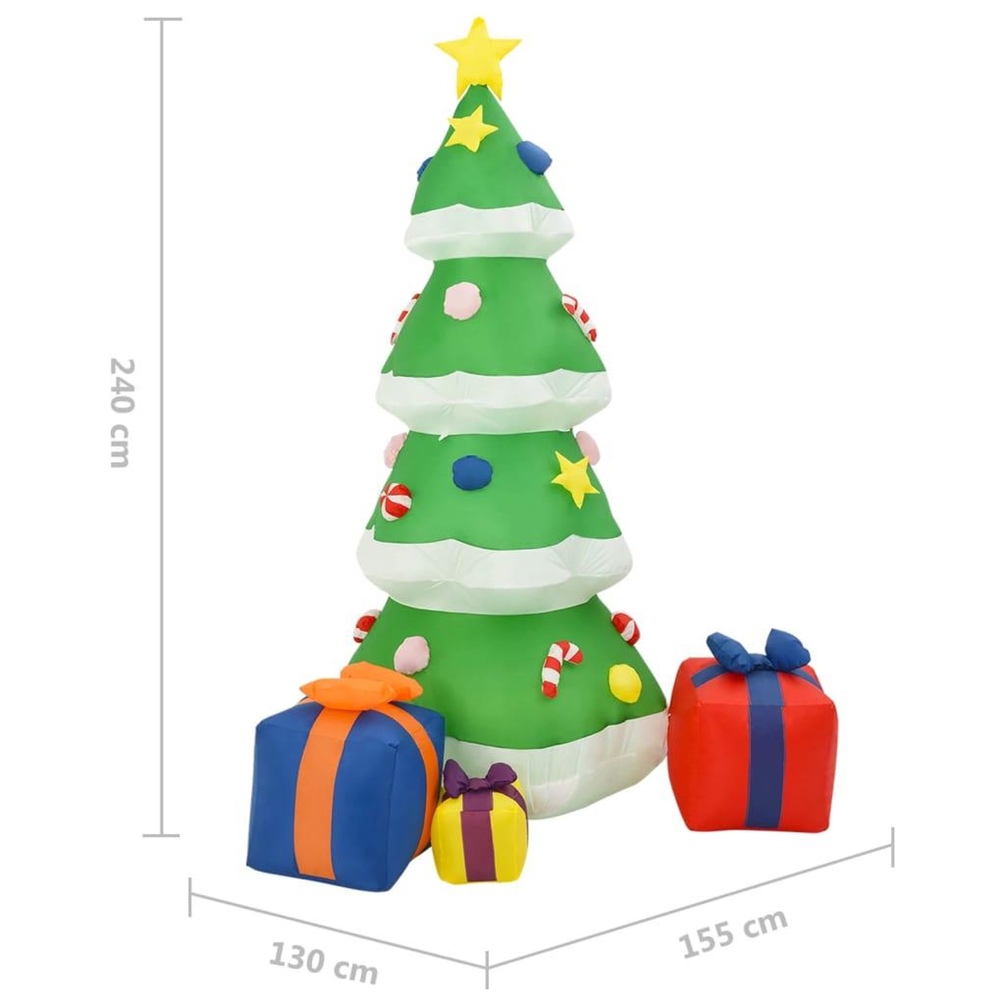 Voir la diapositive 6 : VIDAXL Sapin de Noël gonflable avec LED Int/Ext 240 cm