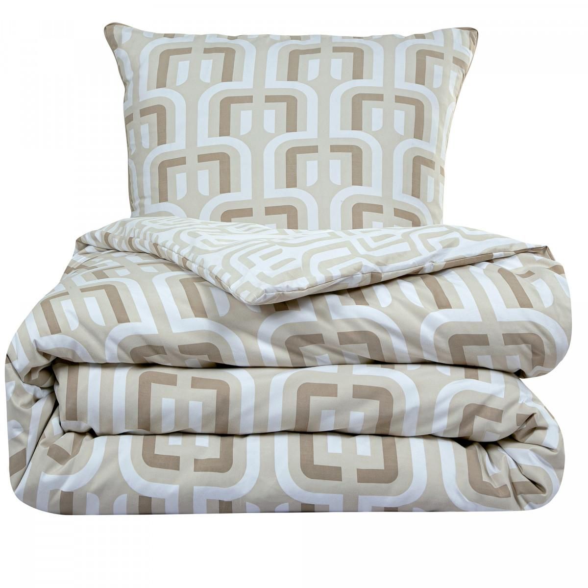 FUTURE HOME Parure de lit double rétro en microfibre lavée