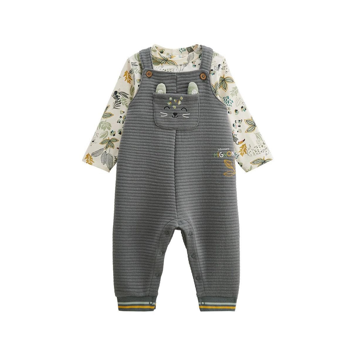 Petit Béguin Ensemble salopette bébé et t-shirt Boavista