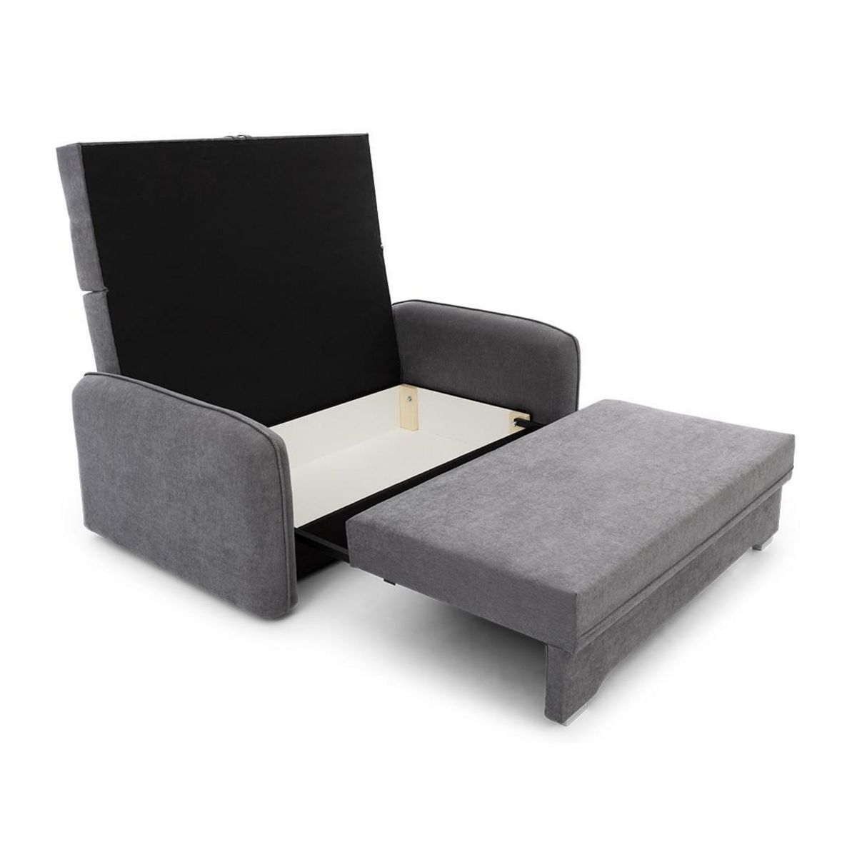 BEST MOBILIER Michelle - canapé droit 3 places convertible avec coffre en velours