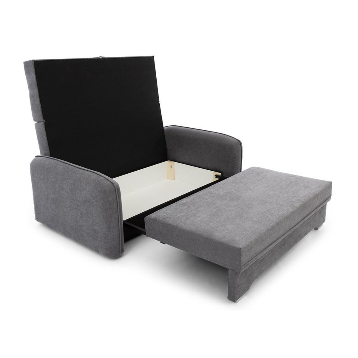 BEST MOBILIER Michelle - canapé droit 3 places convertible avec coffre en velours