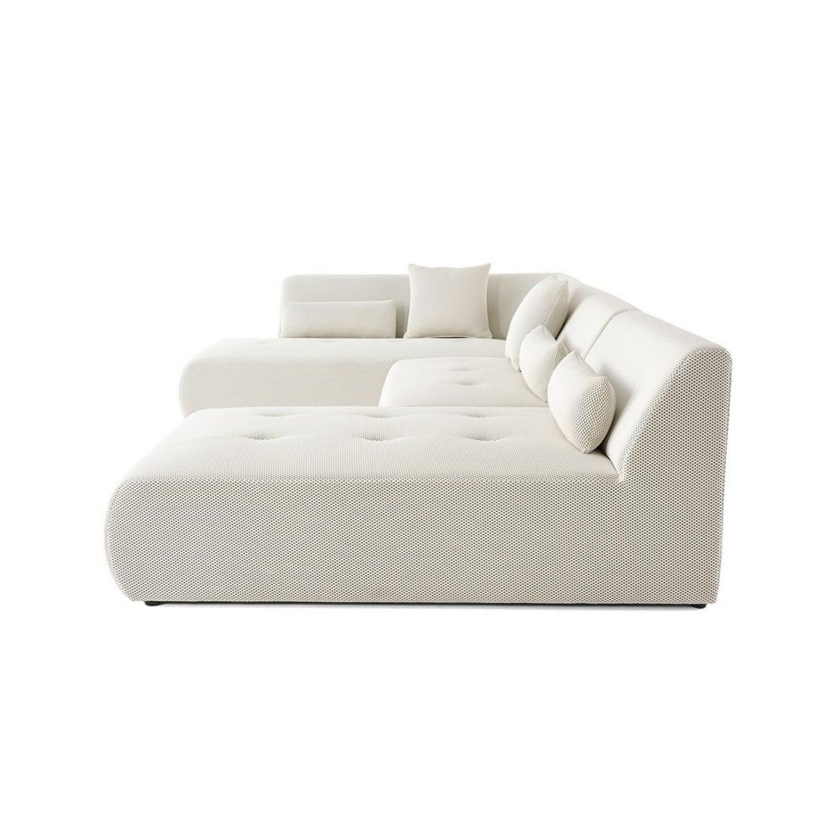 LISA DESIGN Onyx - canapé panoramique d'angle gauche - 7 places - en tissu mailles 3d