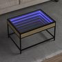 Voir la diapositive 1 : VIDAXL Table basse avec LED infini chene sonoma 70x50x41 cm