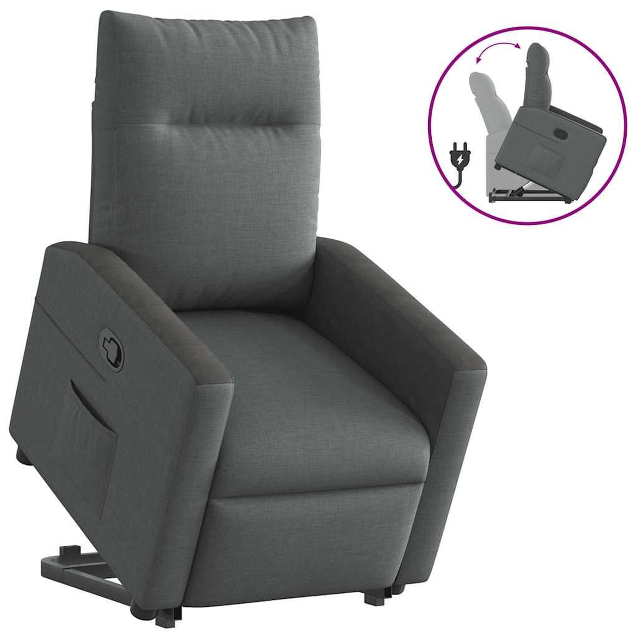 VIDAXL Fauteuil inclinable Gris fonce Tissu