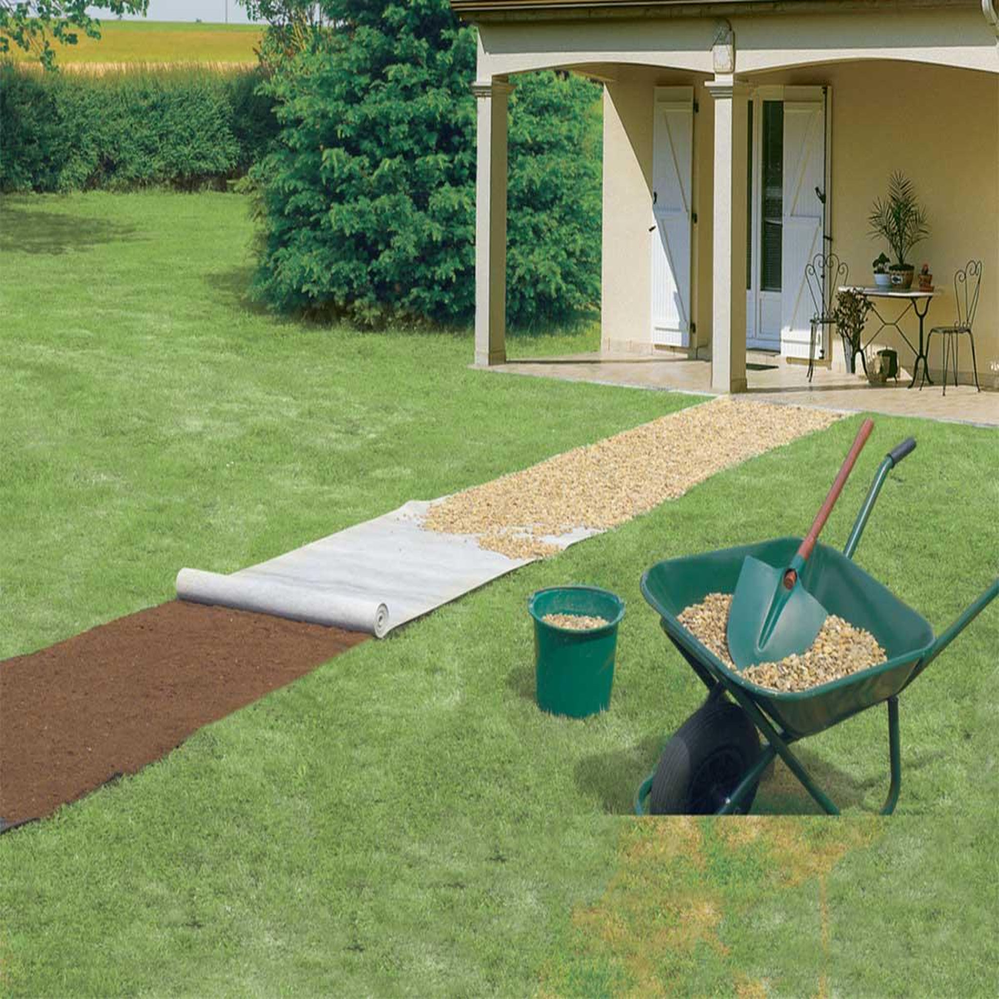 Voir la diapositive 2 : Nortene Feutre pour allées et terrasses GEOTEX 1 x 10 m Nortene
