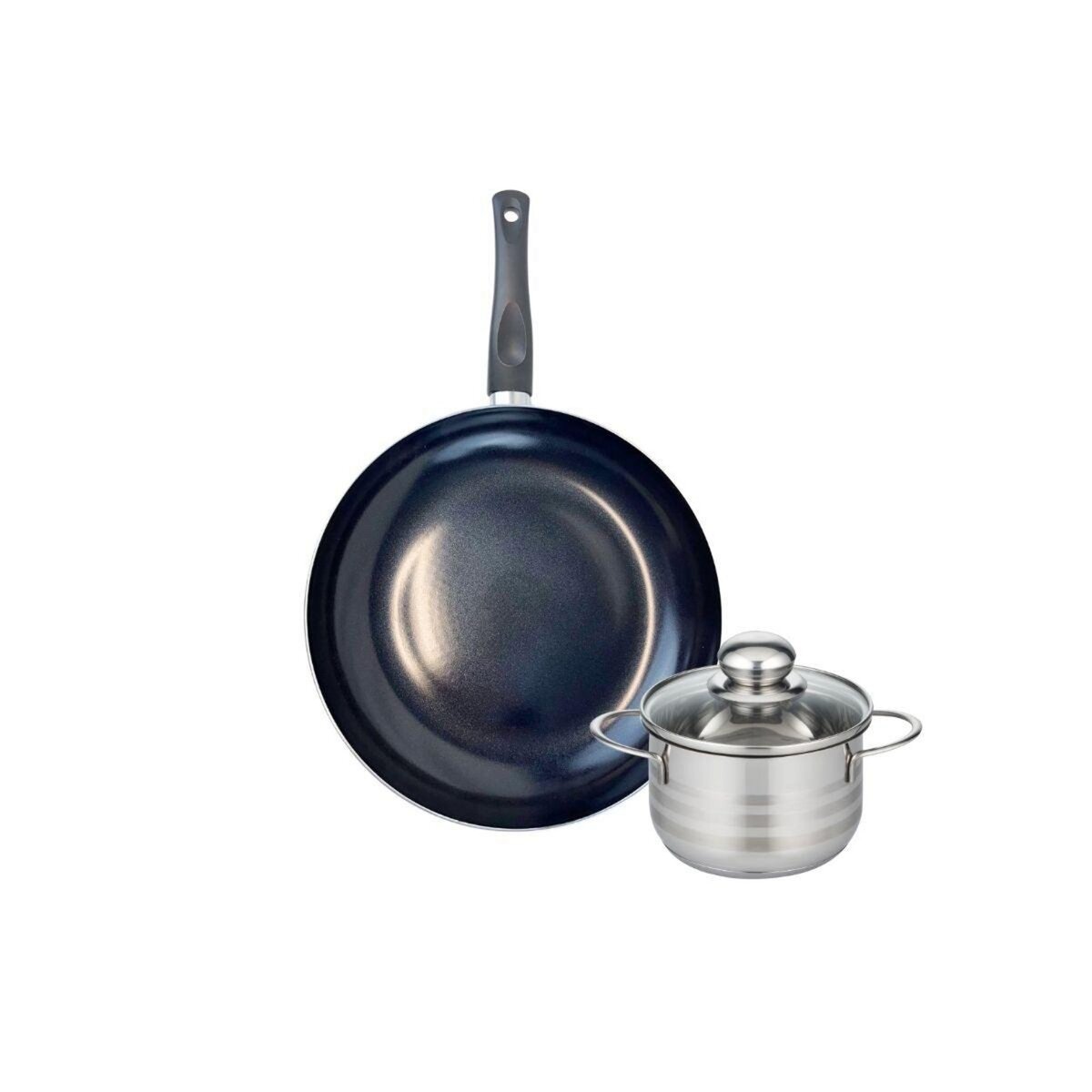 ELO Ensemble de 1 Poêle de cuisson 32 cm et 1 faitout 16 cm Elo Prima Brillant