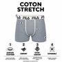 Voir la diapositive 2 : FILA Lot de 4 Boxers Coton homme FU5016 Uni